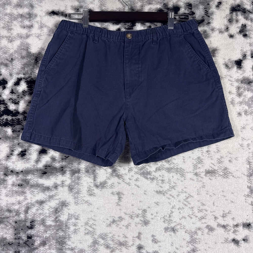 Bear Bottom Shorts Mens Size Large Navy Blue Elastic Waist Stretch Twill 5"